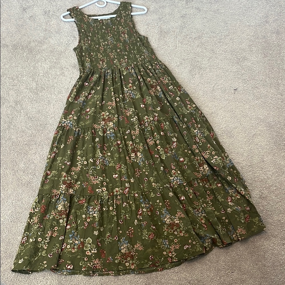 NATURAL LIFE Olive Floral Kids Dress